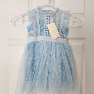 Trish Scully Child Clarissa Blue Infant Dress Nwt 6-12mos